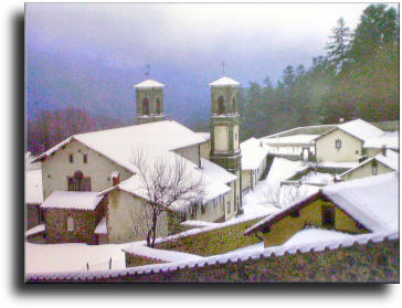 A view of Poppi covered with snow