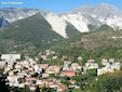 A panoramic view of the town of Carrara