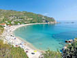 A panoramic view of the Cavoli beach in the Elba Isle.