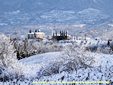 A wintern Tuscan landscape with snow